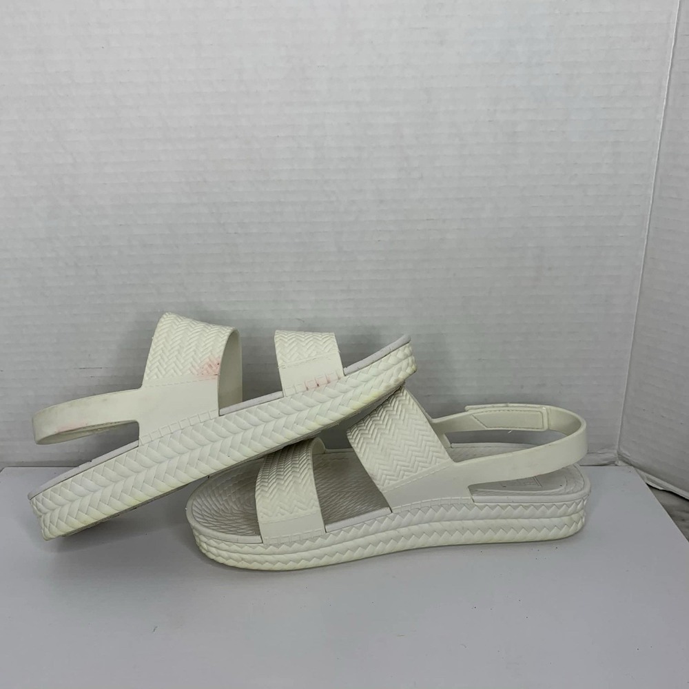 Reef White Woven Platform Sandals Size 6 - Picture 6 of 10